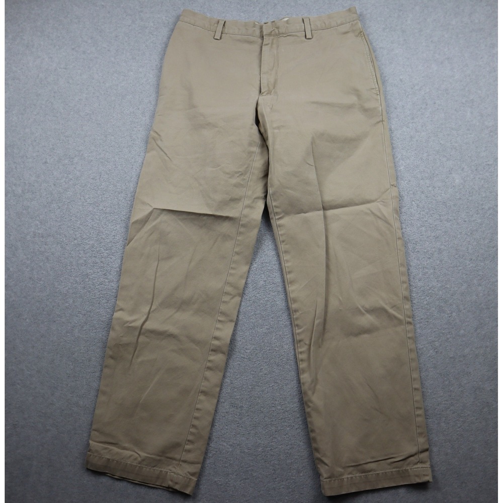 Banana Republic Pants Mens 34x32 Straight Fit Gavin Khaki Chinos Cotton Casual